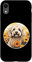 Vista 16 de iPhone 13 lindo Cockapoo en primavera jardín de flores colorido cachorro perro caso