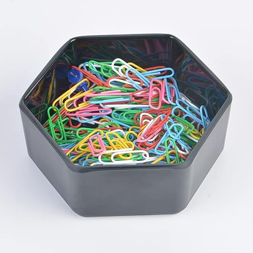 Miniatura 3 de Dispensador de clips de papel de resina y clip de carpeta para oficina en casa y escuela, pasador de empuje y soporte de abrazadera de papel para