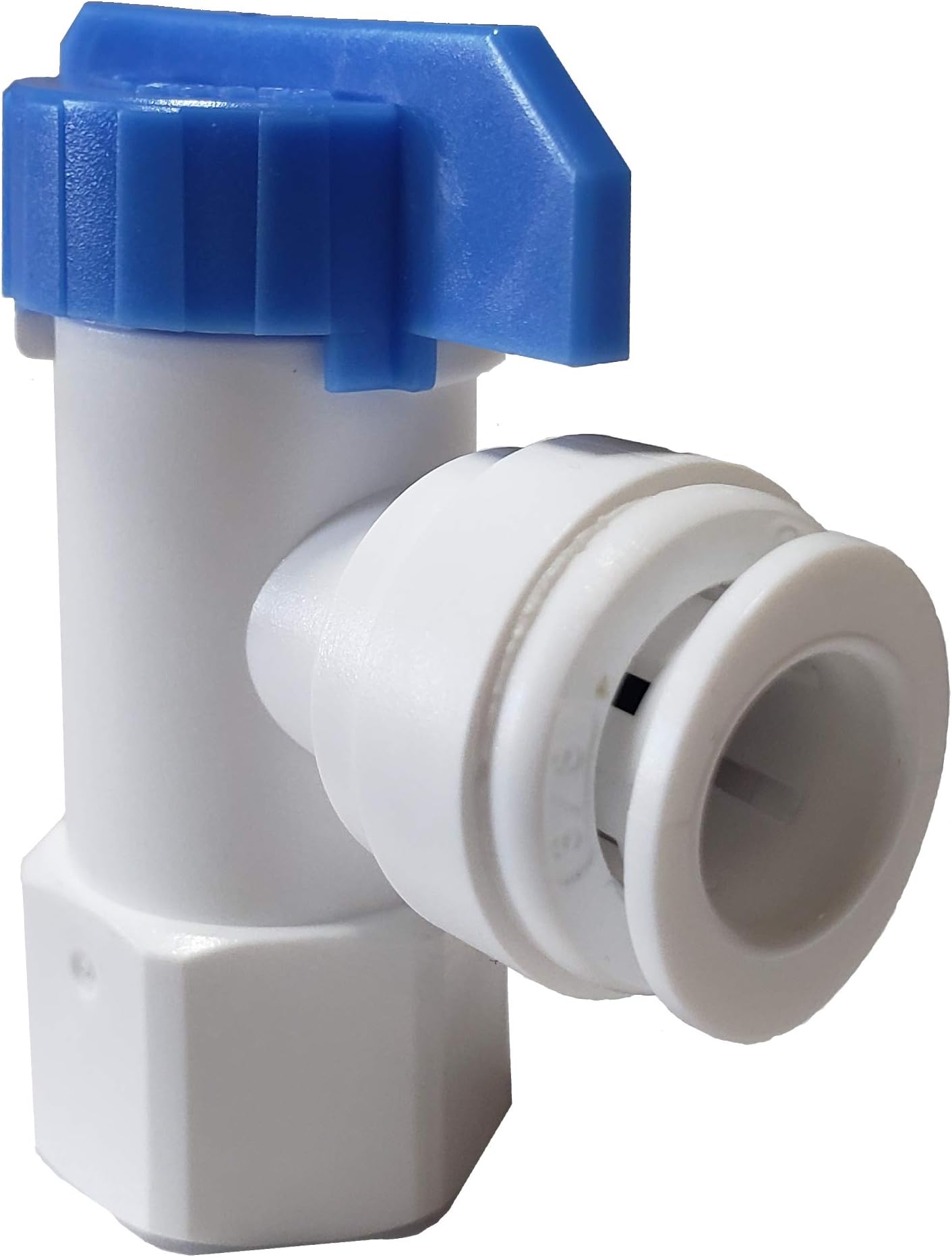 Metpure Quick Connect Tank Ball Valve with Gasket For Water Purification Systems And Reverse Osmosis System Pressurized Water Storage Tank (3/8" OD Quick Connect x 1/4" Female NPT)