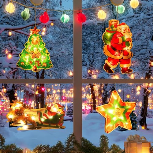 Youery LED Weihnachtsbeleuchtung 4 Stück, Weihnachtsdeko Innen mit...