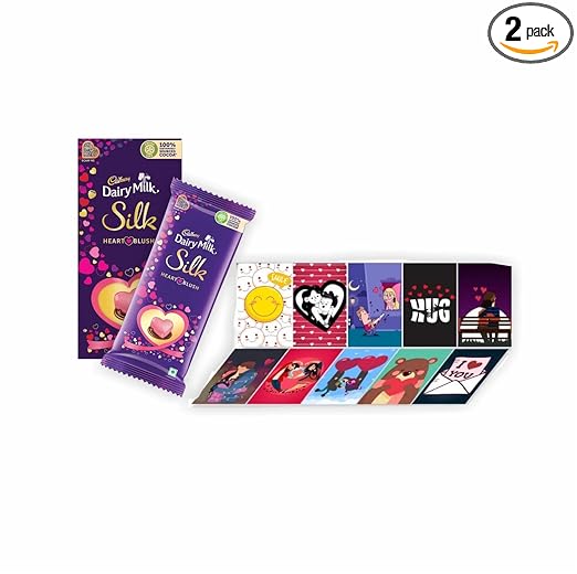 TheYaYaCafe Valentines Day Gifts For Girlfriend, Boyfriend Dairy Milk Silk Valentine Heart Blush Chocolate(250g) With Romantic Love Post Greeting Card
