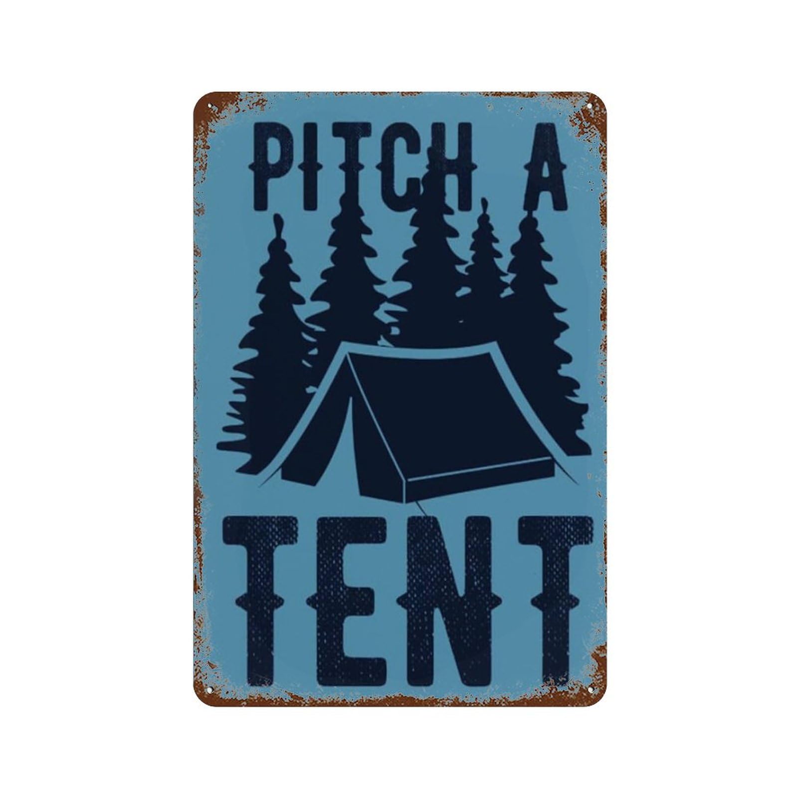 Vintage Aluminium Sign Pitch A Tent Funny Tin Sign Bar Restaurant Cafe Wall Decor Home Decor Art Poster 8x12 Inch