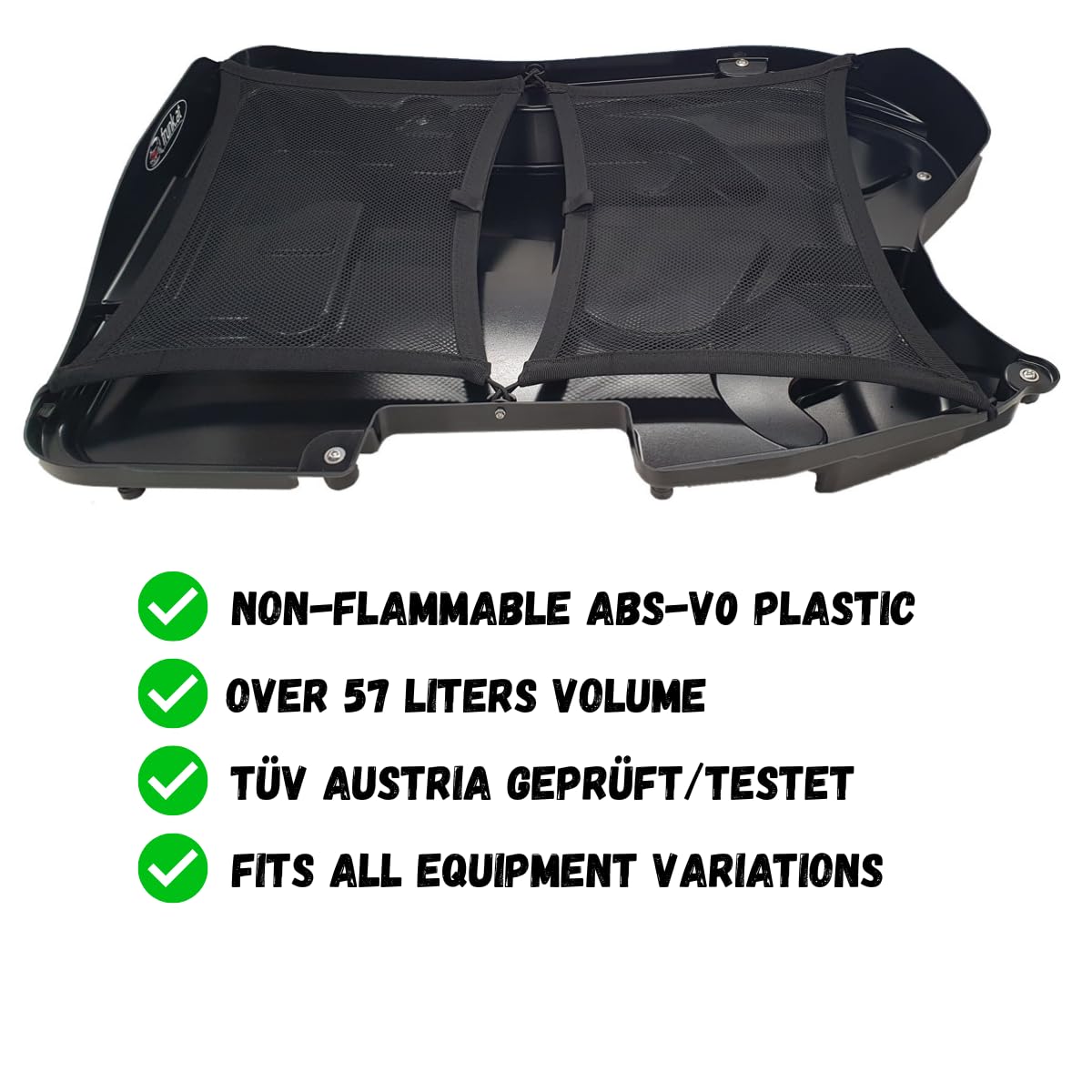 frunk | Front Trunk | vorderen Kofferraum | kompatibel für Mercedes EQA 05/2022- | Erweiterter Front-Stauraum | aus brandhemmenden Stoff ABS-V0 gefertigt | Perfekt für Ladekabel & Zubehör