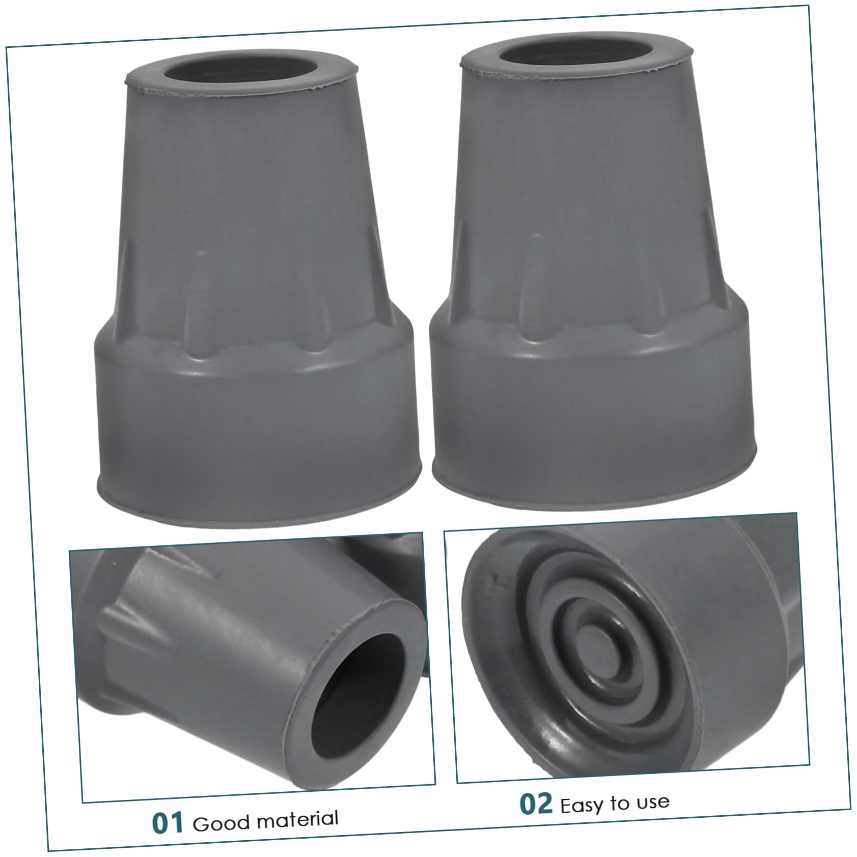 Baluue 24piezas Conteras De Goma Antideslizantes Para Bastones y Muletas De Repuesto De Caucho Para Andadores y Bastones Accesorios Duraderos y Funcionales