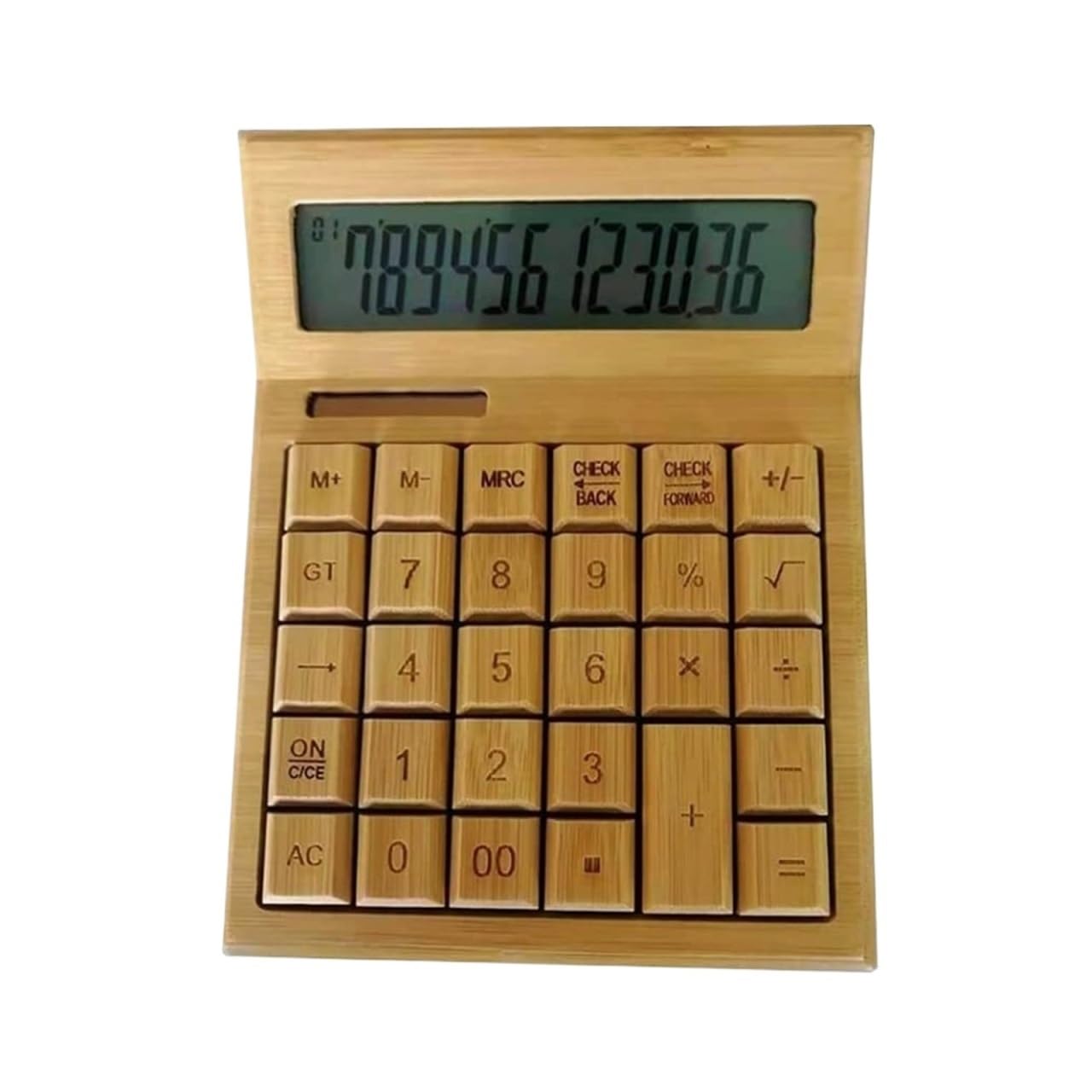 Calculadora Calculadora Electrónica Bamboo con Contador, Función Estándar Y Pantalla De 12 Dígitos Doble Alimentación Escritorio Oficina(13.5 * 17.8cm)