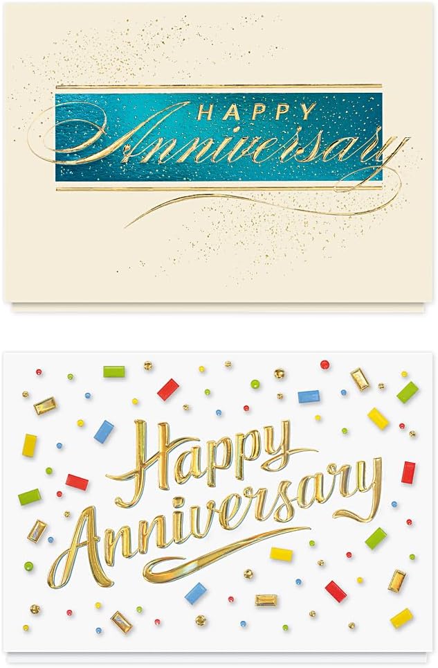 The Gallery Collection - Anniversary Cards Assortment Box (35 Cards), Foil & Embossing (Anniversary 1)