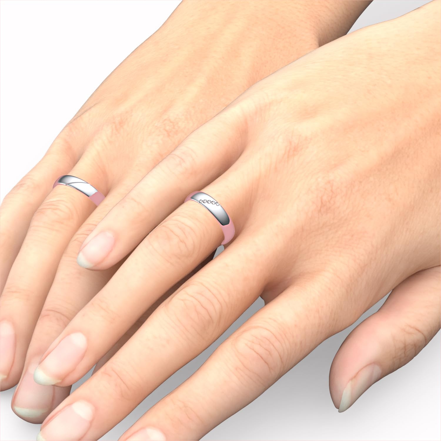 Partnerringe für Sie und Ihn - Silber Partner Ringe mit Gravur & Zirkonia - Paar-Ringe, Eheringe, Verlobungsringe - Geschenk für Valentinstag, Jahrestag - Modell TR230