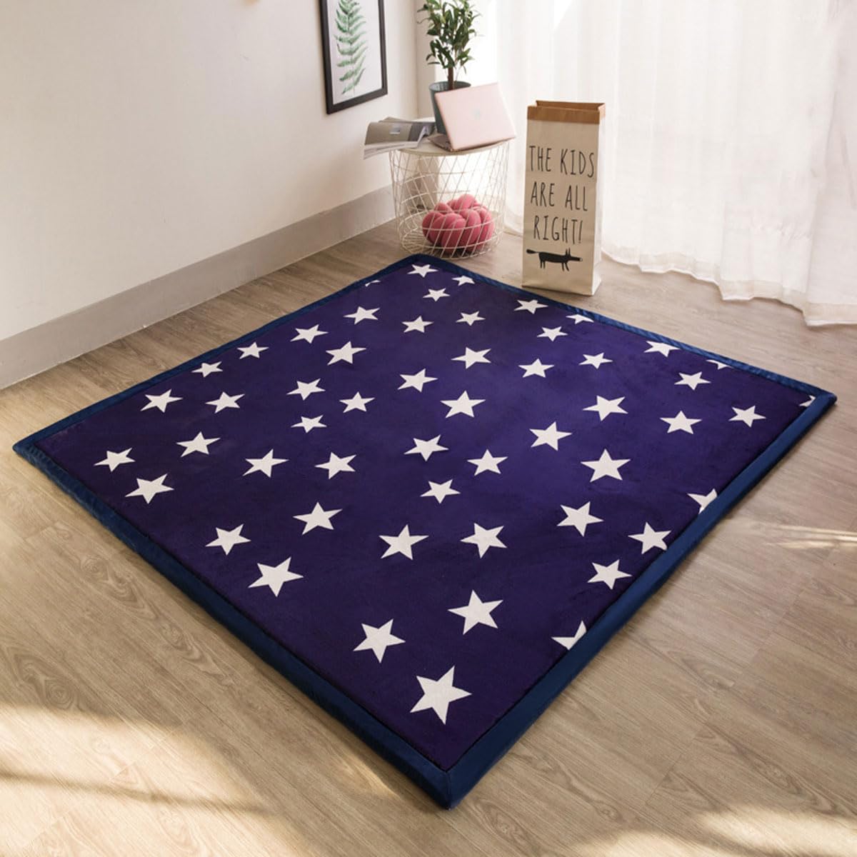 Dmkjdzsw Play Crawling mat for Nursery Baby, Extra Soft Activity Floor Mat for kids Playroom Bedroom-Star-200 * 300cm