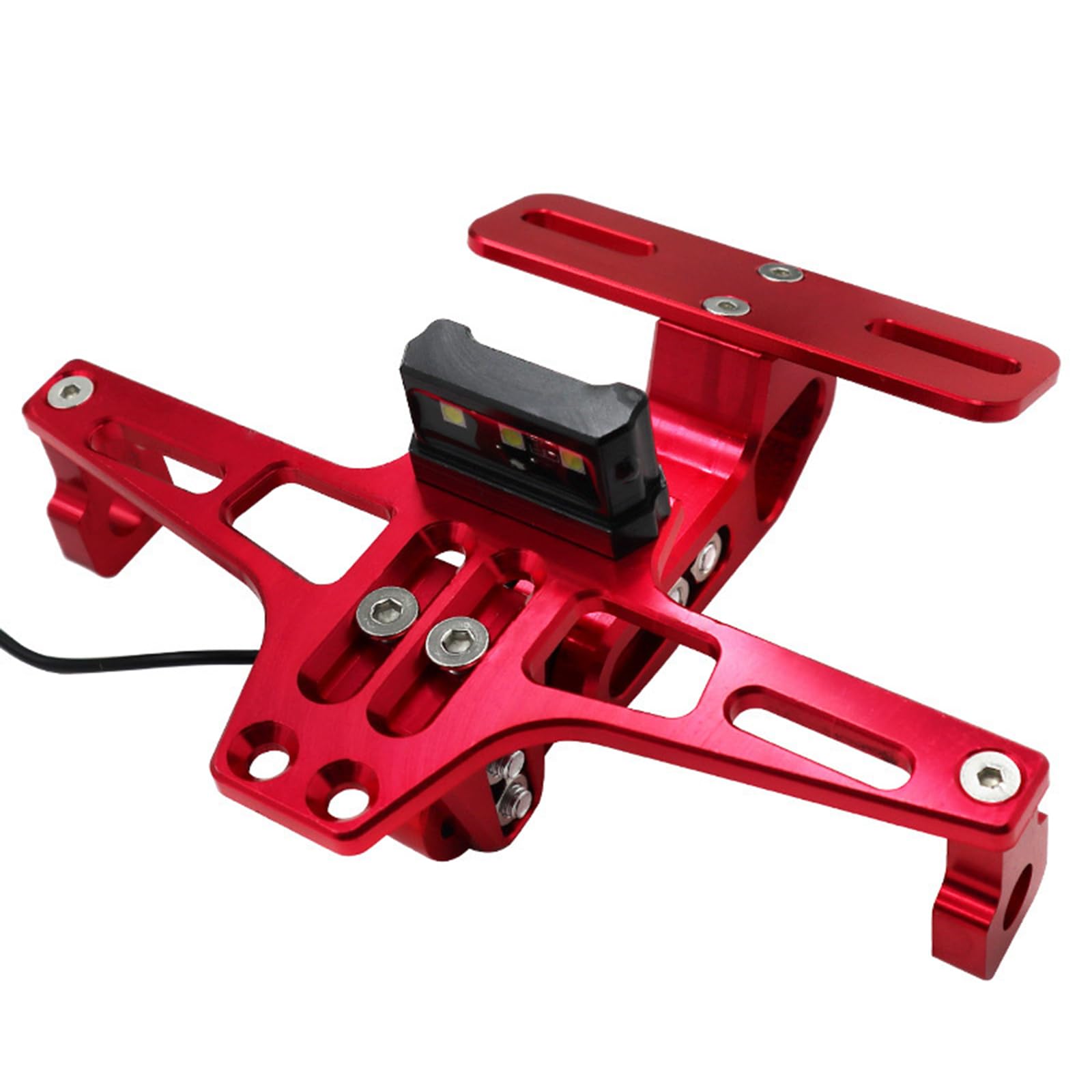 Telaio per targa in alluminio con luce a LED integrata Elegante portatile moto regolabile in alluminio staffa per licenza