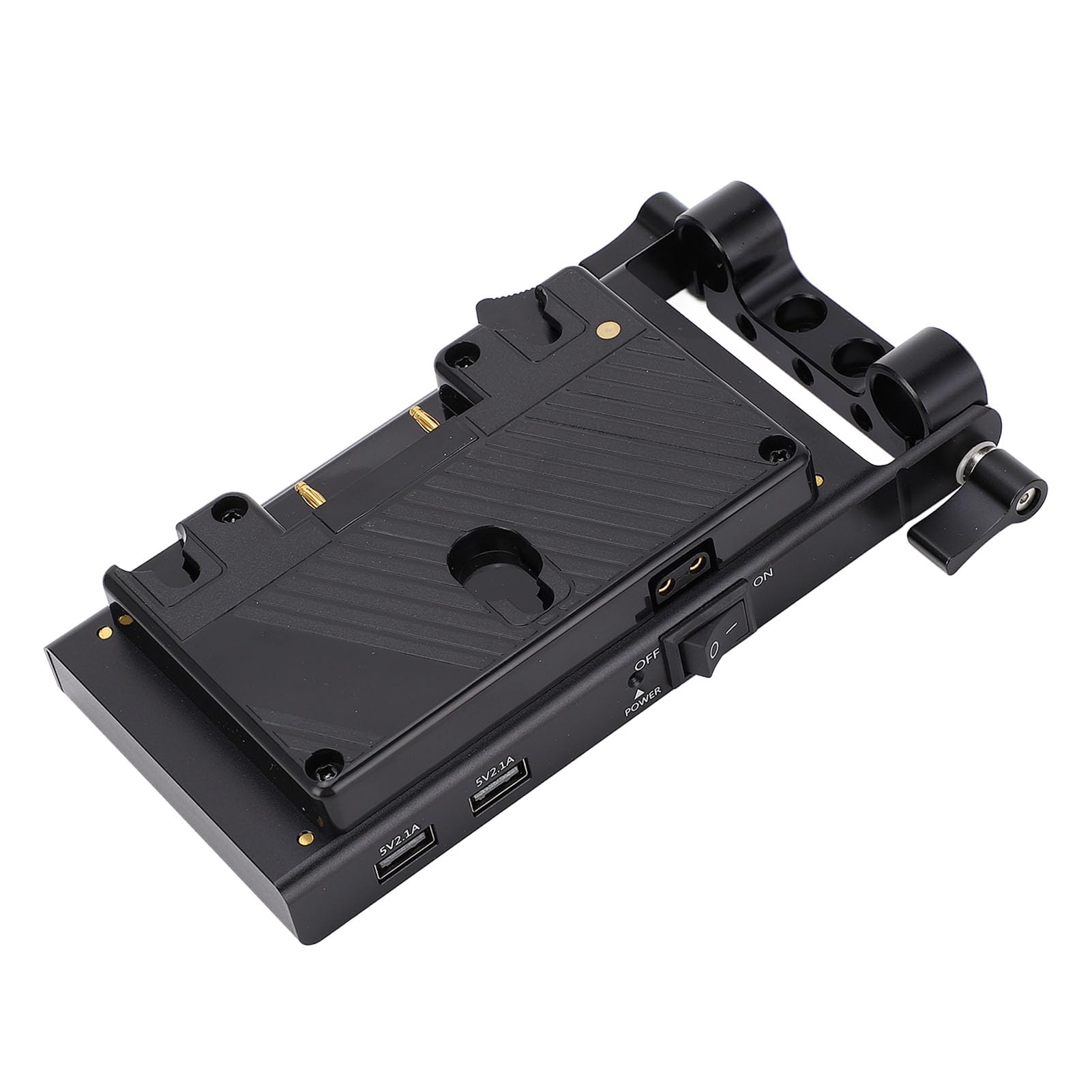 Placa Adaptadora Convertidora de Batería, D Tap 15 Mm Riel de Doble Orificio Abrazadera de Varilla Fija Placa Convertidora Adaptadora de Fuente de Alimentación, Salida USB Dual,