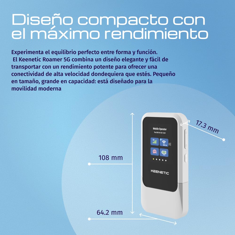 Keenetic Roamer 5G (KN-5210) Punto de Acceso móvil 5G con Wi-Fi 6