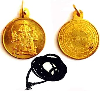Sri Panchmukhi shree Panch Mukhi Hanuman Yantra Kavach Pendant Locket with Black Thread