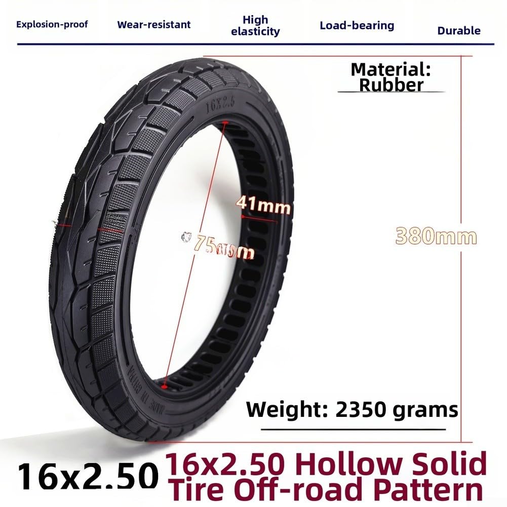 Pneumatico Solido 16x2.50 Antiforatura per E-Bike