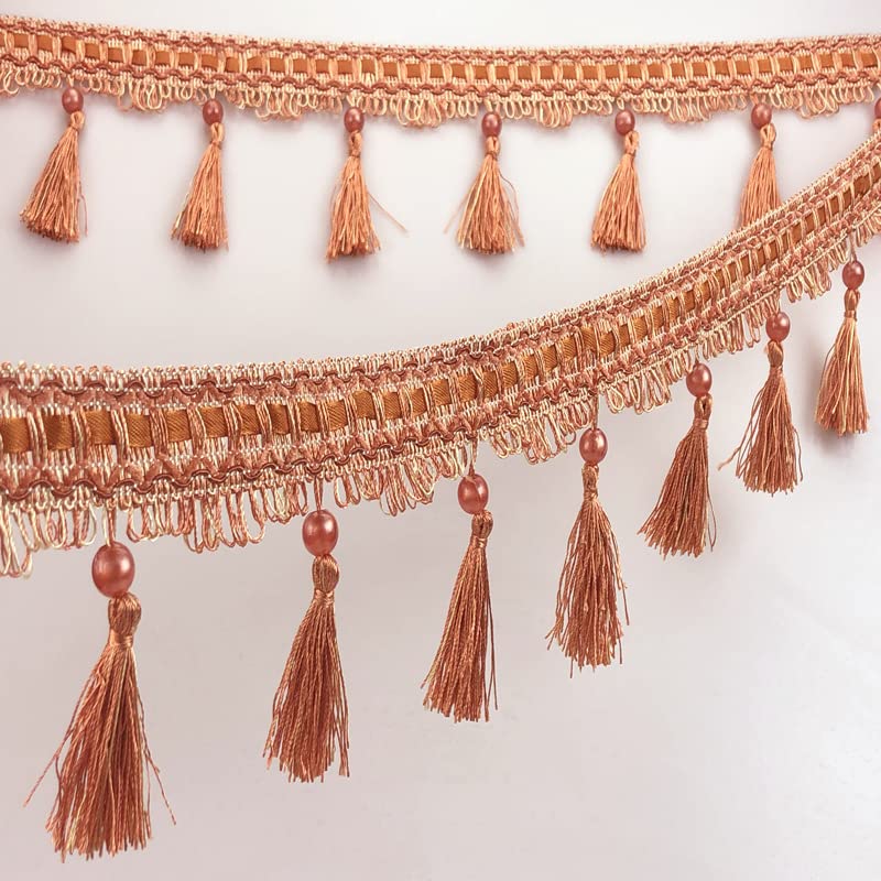 1 szt. 12 jardów eleganckiej frędzli z koralików do zasłon – akcesoria tapicerskie i krawieckie DIY do wystroju wnętrz(Light jade)