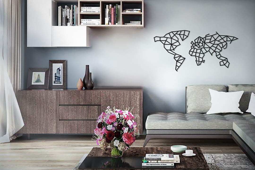 EWA Eco-Wood-Art - Carte du Monde - Puzzle Mural en Bois - Puzzle pour Adultes et Adolescents - Assemblage sans Colle - 324 pièces