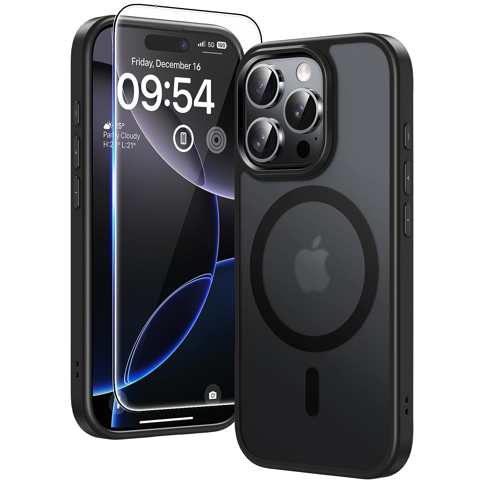TAURI Magnetic for iPhone 16 Pro Max Case, and HD Screen Protector