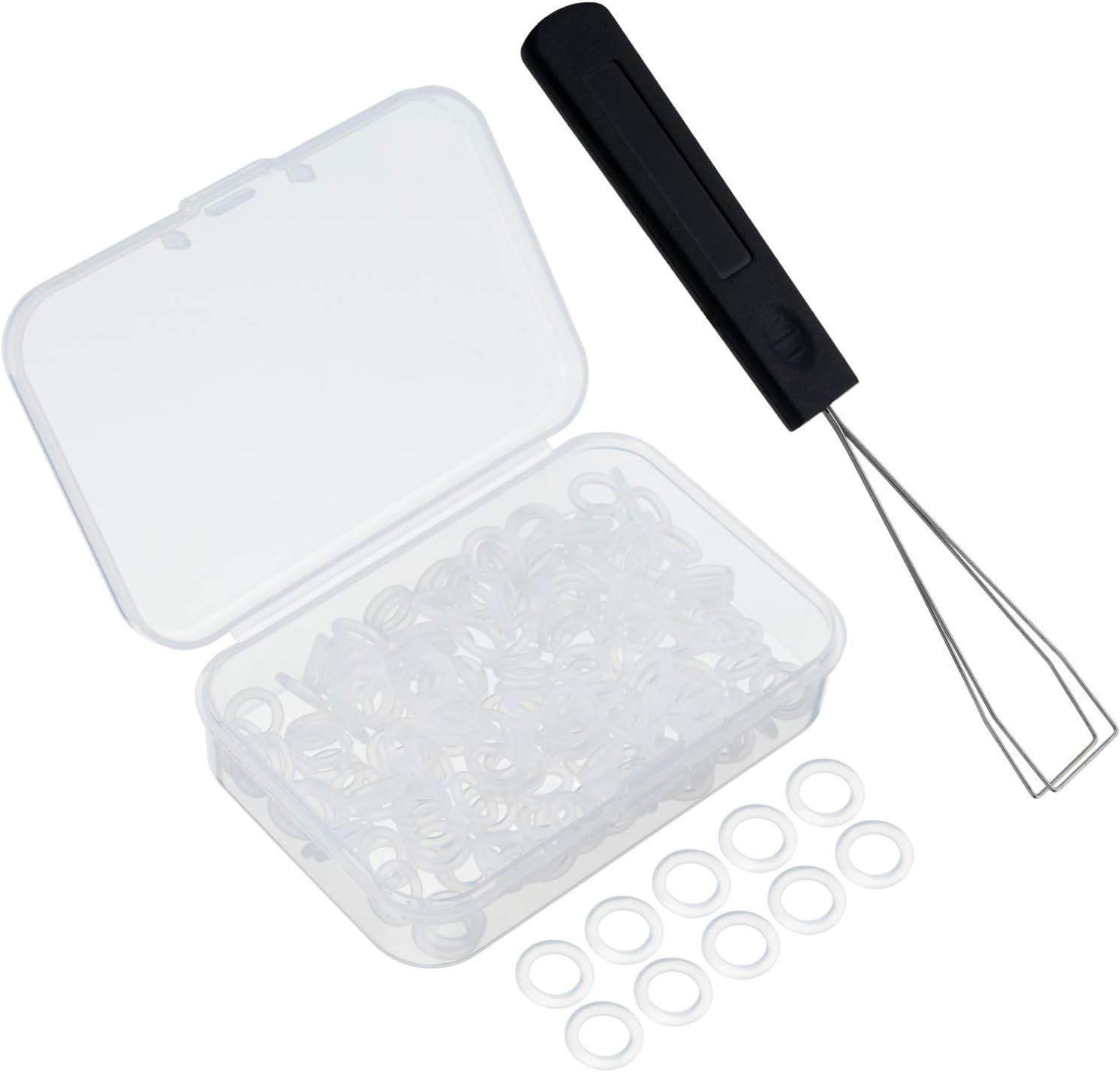 Keyboard Puller Keycap Removal Tool and 200 Pieces Rubber O-Ring Dampeners O-Ring Plumbing Rubber O-Ring Seal for Cherry MX Switch and Mechanical Keyboard