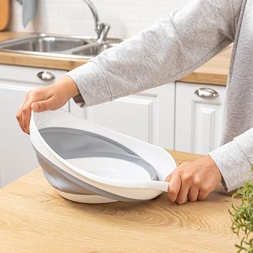 Deconox Foldable Practical Rice, Lentil Strainer | Non-Place Folding Strainer – Wide and Convenient Design (30x25x15.5 cm)