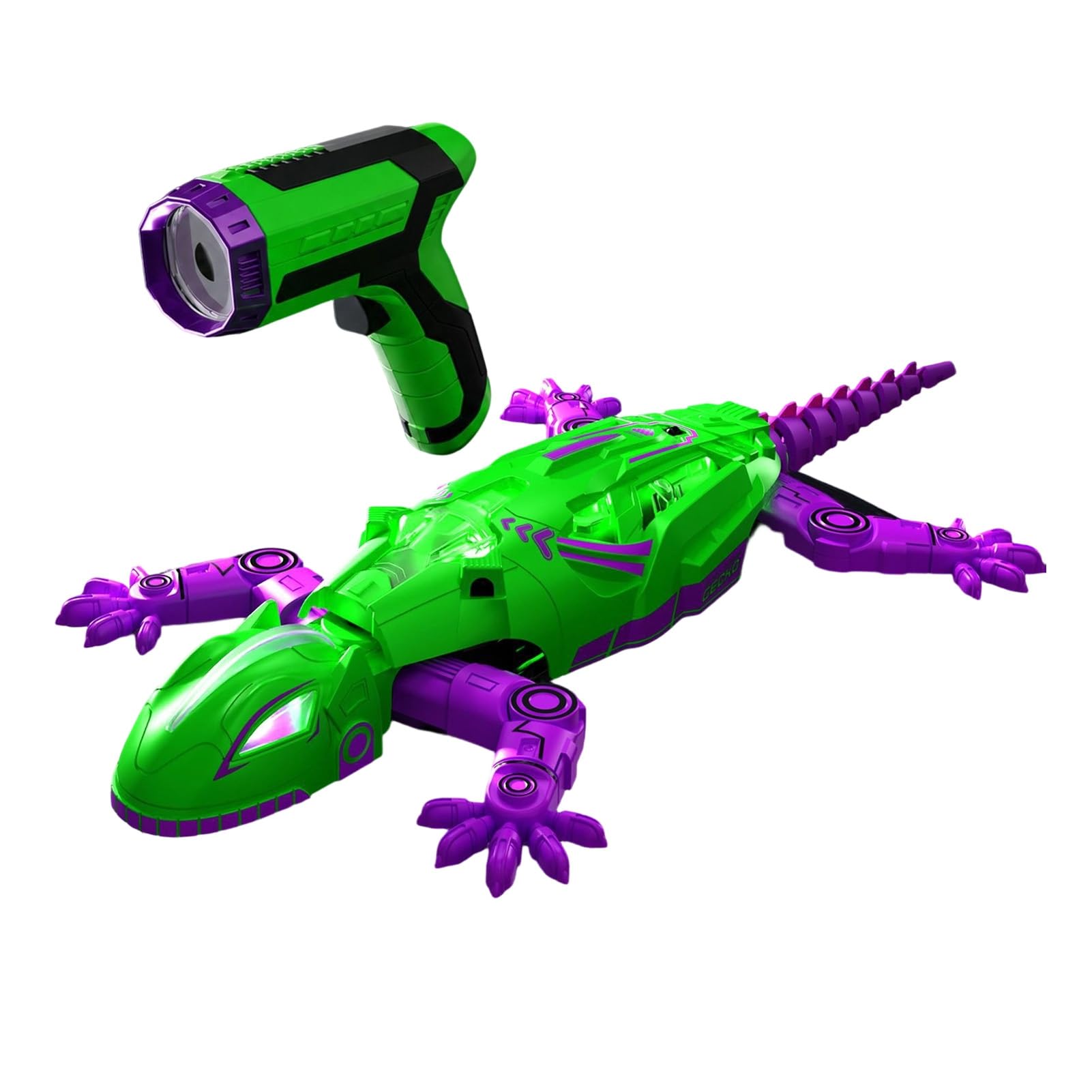 sexaoalx RC Climbing Gecko Toy, Wall Crawling Robot with LED Light