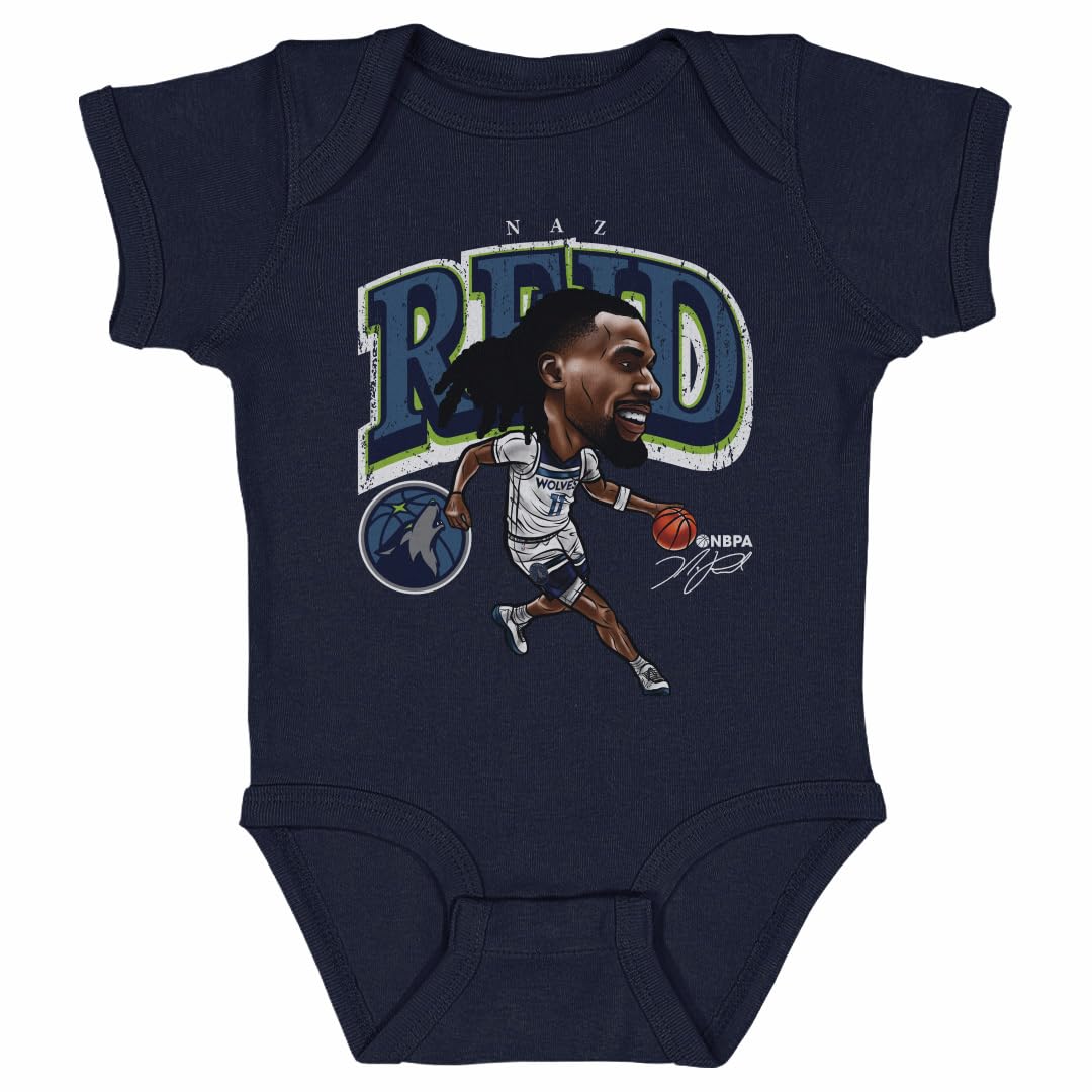 500 LEVEL Naz Reid Minnesota Timberwolves One-Piece Infant Bodysuit - Naz Reid Minnesota Timberwolves Cartoon WHT (Navy, 6M)