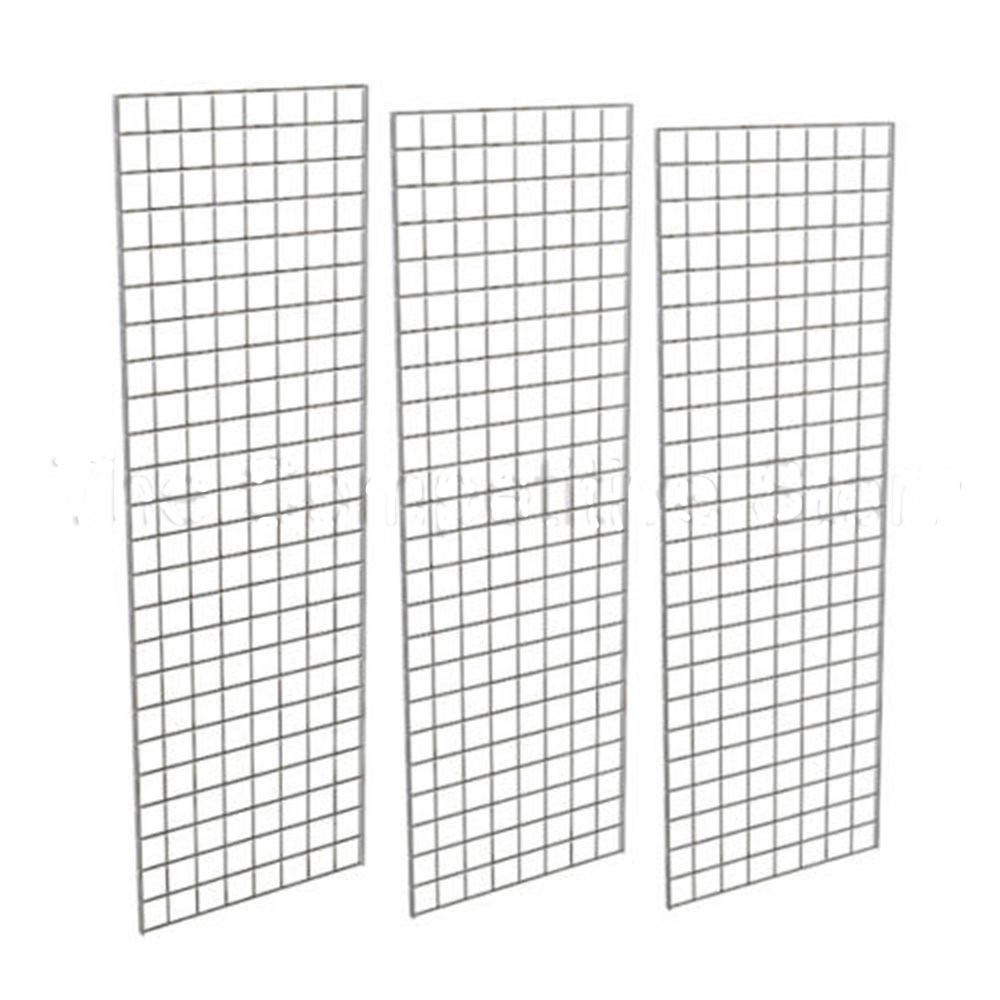 2' X 6' Gridwall Panels - 3 Pcs Box - Grid Wall Display Chrome
