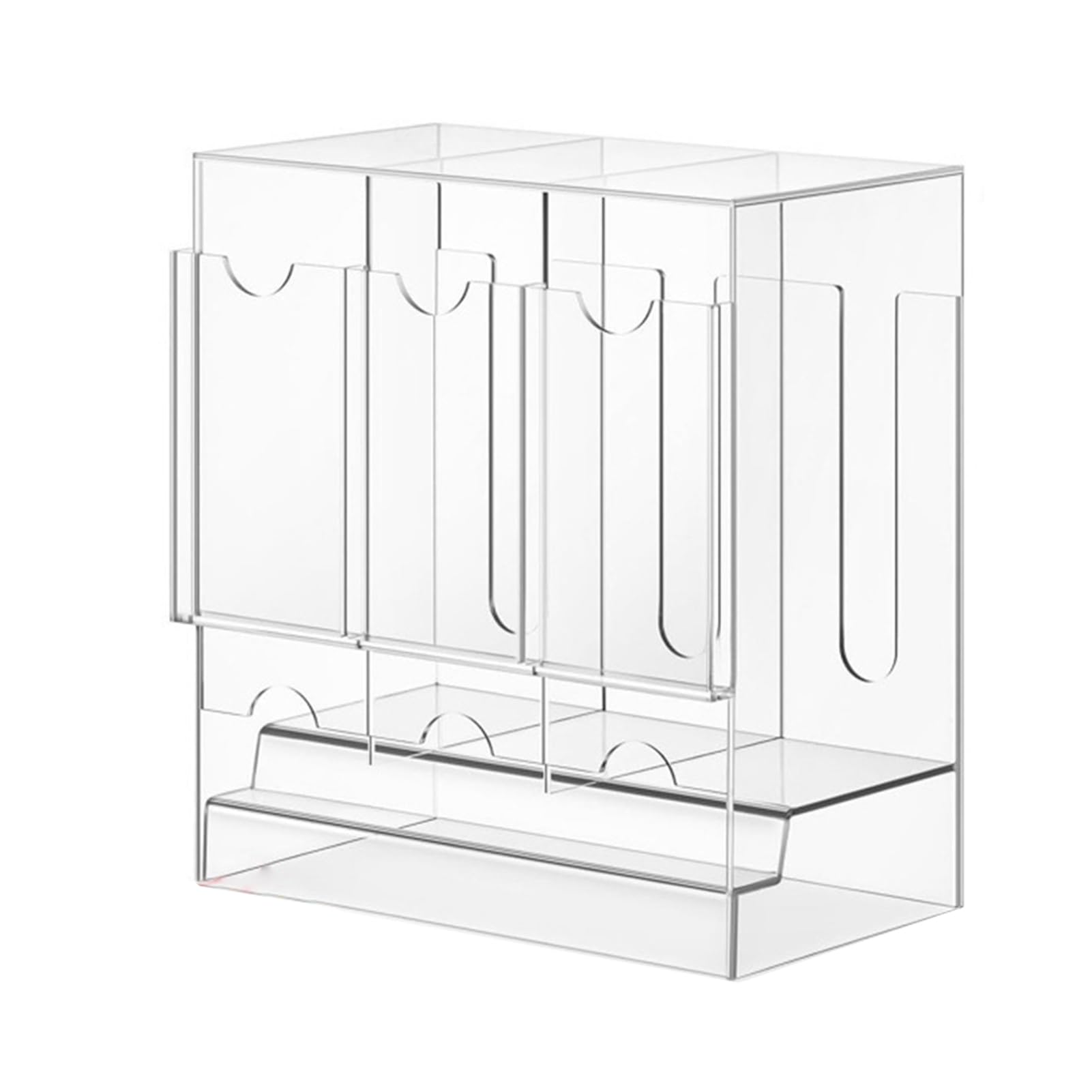 Dispensador de tarjetas transparente de 3 ranuras y organizador de mesa 7