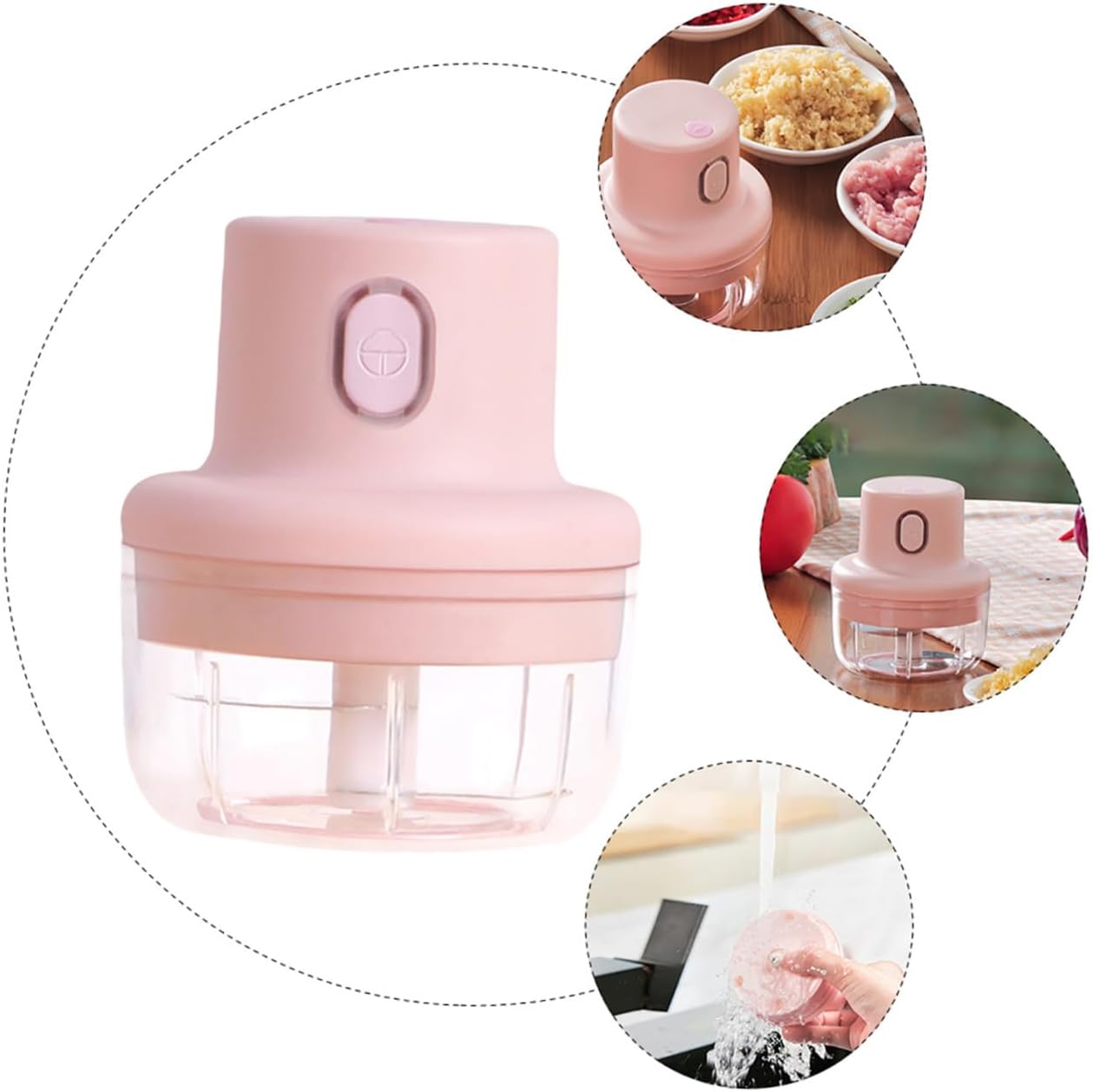 Electric Garlic Chopper Mini Rechargeable Food Processor USB Powered Versatile Mincer for Garlic Vegetables Home Kitchen Cooking