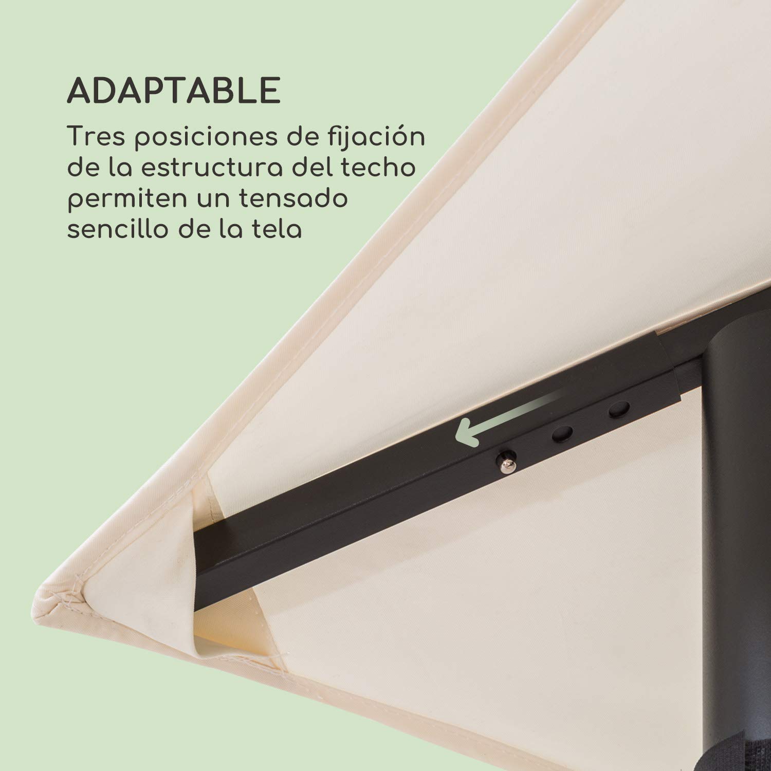 Blumfeldt Mondo - Carpa para Fiestas Tipo pérgola, Carpa para jardín, tamaño: 2,95 x 2,6 x 2,95 m, 4 Paneles Laterales, EasyMount Concept, protección contra la Intemperie: UV/Viento/Lluvia, Beige