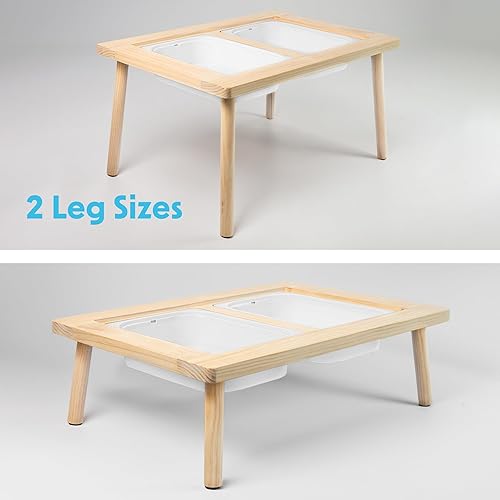 Miniatura 3 de amoona Mesa sensorial multiactividad que crece con tu hijo. Altura ajustable para niños de 1 a 6 años. 2 cubos de tamaño completo incluidos, juego