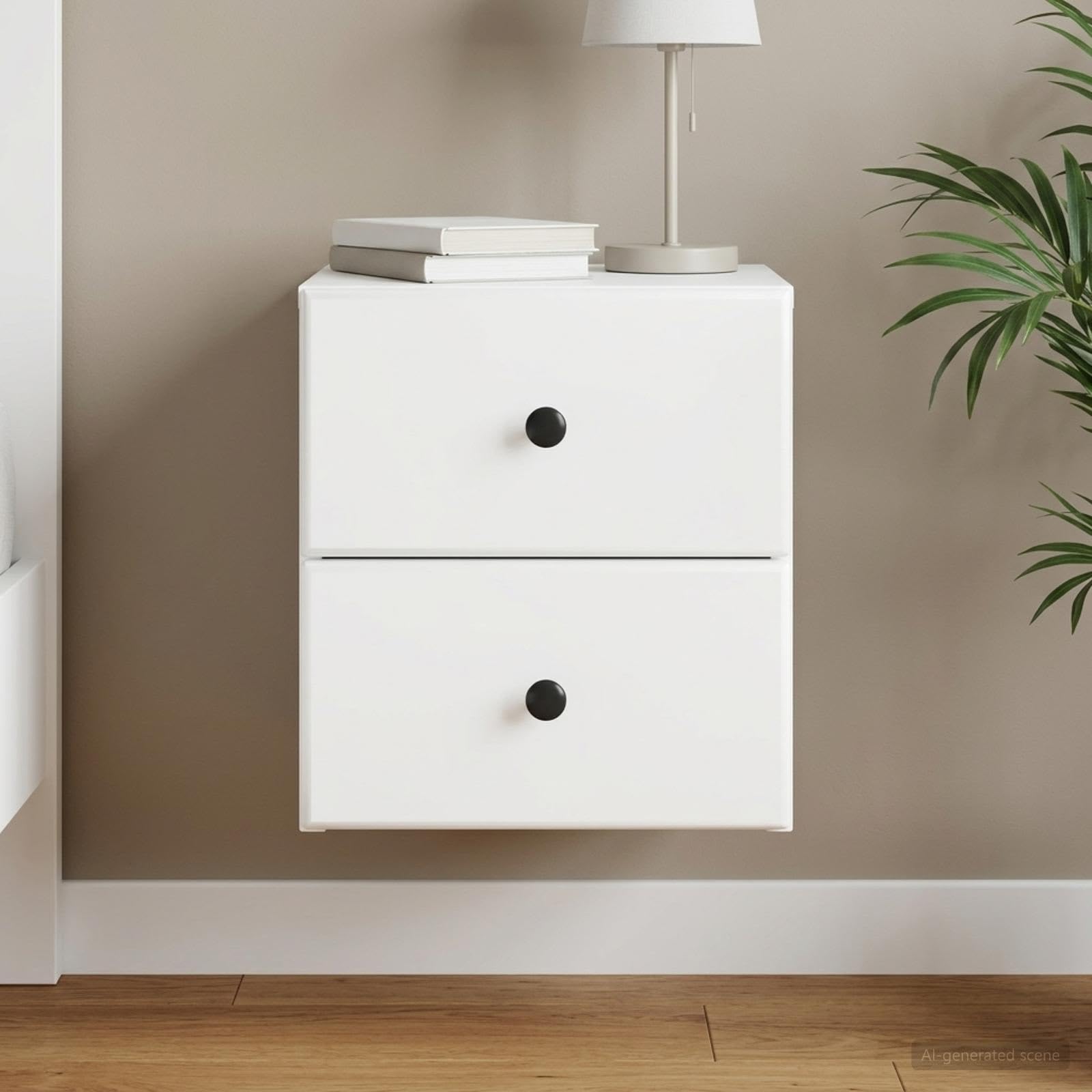 Mueble de noche blanco 34,5 x 33 x 40 cm con 2 cajones