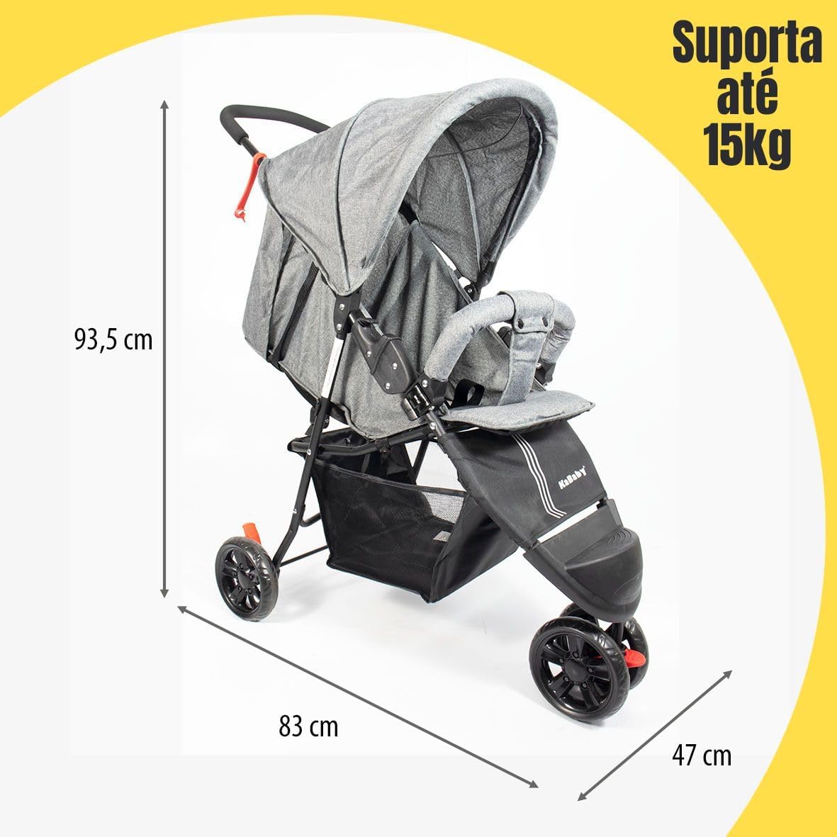 Carrinho de bebê visto de lado, com fundo neutro. Carrinho de bebê visto de lado, com fundo neutro.