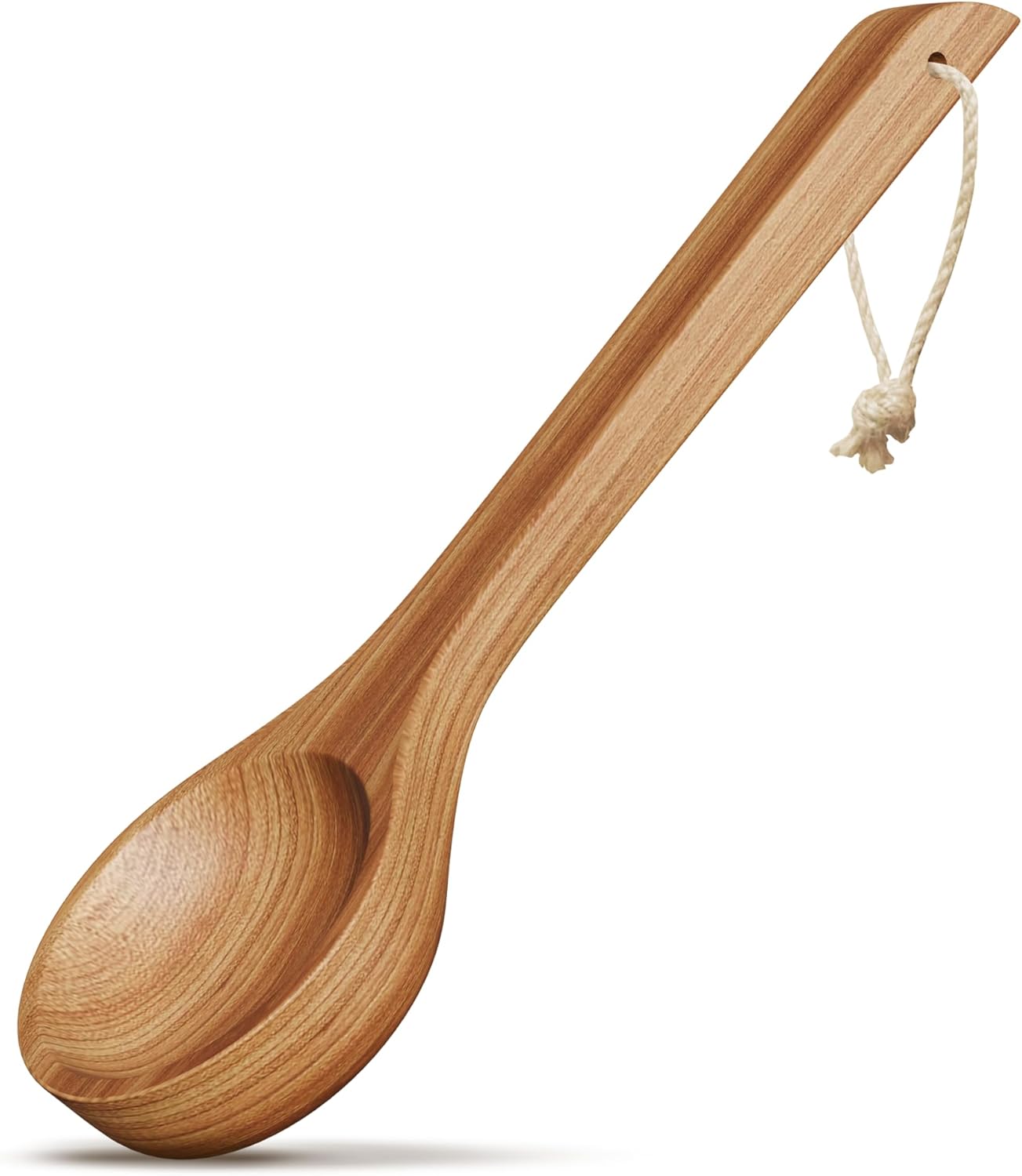 Sauna Ladle - Handmade from Canadian Red Cedar Wood - Natural Rope - 16″ Handle & 5 oz (150 mL) Capacity Spoon