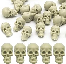 80 Pieces Mini Plastic Skull Decorations Halloween Decorations Mini Realistic Skeleton Head Mini Skulls Decor for Halloween Carnival Horror Party Flower Pot Decoration
