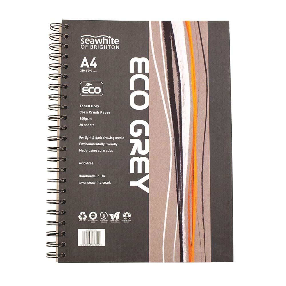 Seawhite Grey 140Gsm Corn Crush Eco A4 Wire Bound Sketchbook