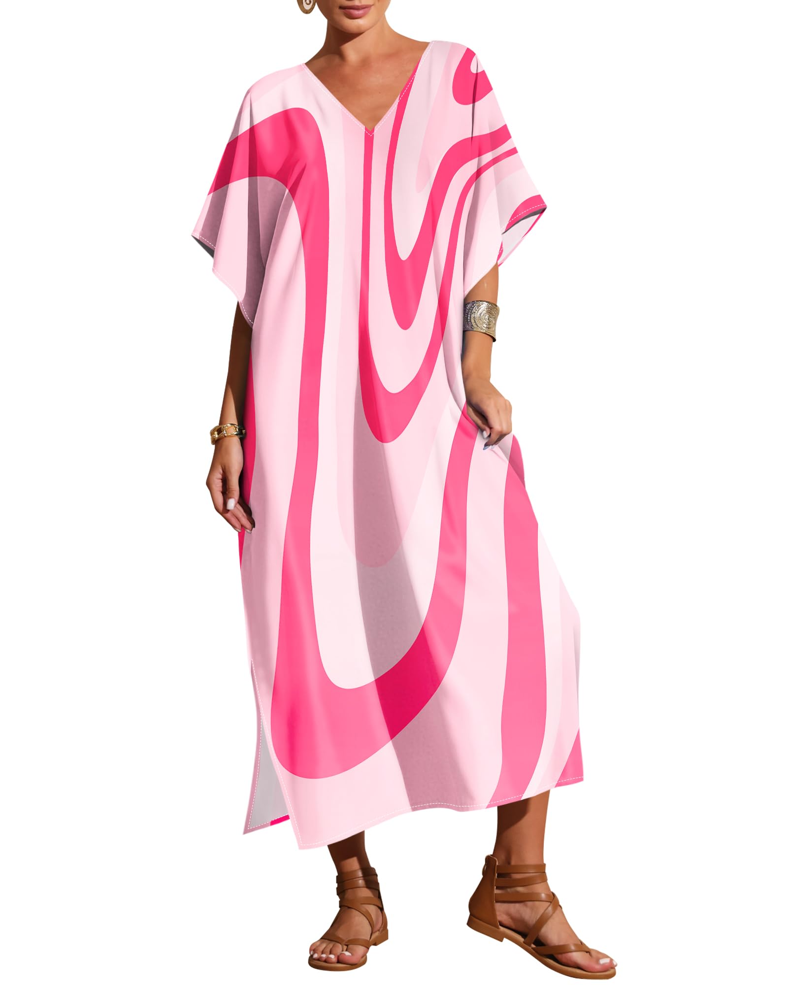 Kaftan Dresses for Women Plus Size Bathing Suit Caftans Swimsuit Cover up Maxi Beach Dress Loungewear