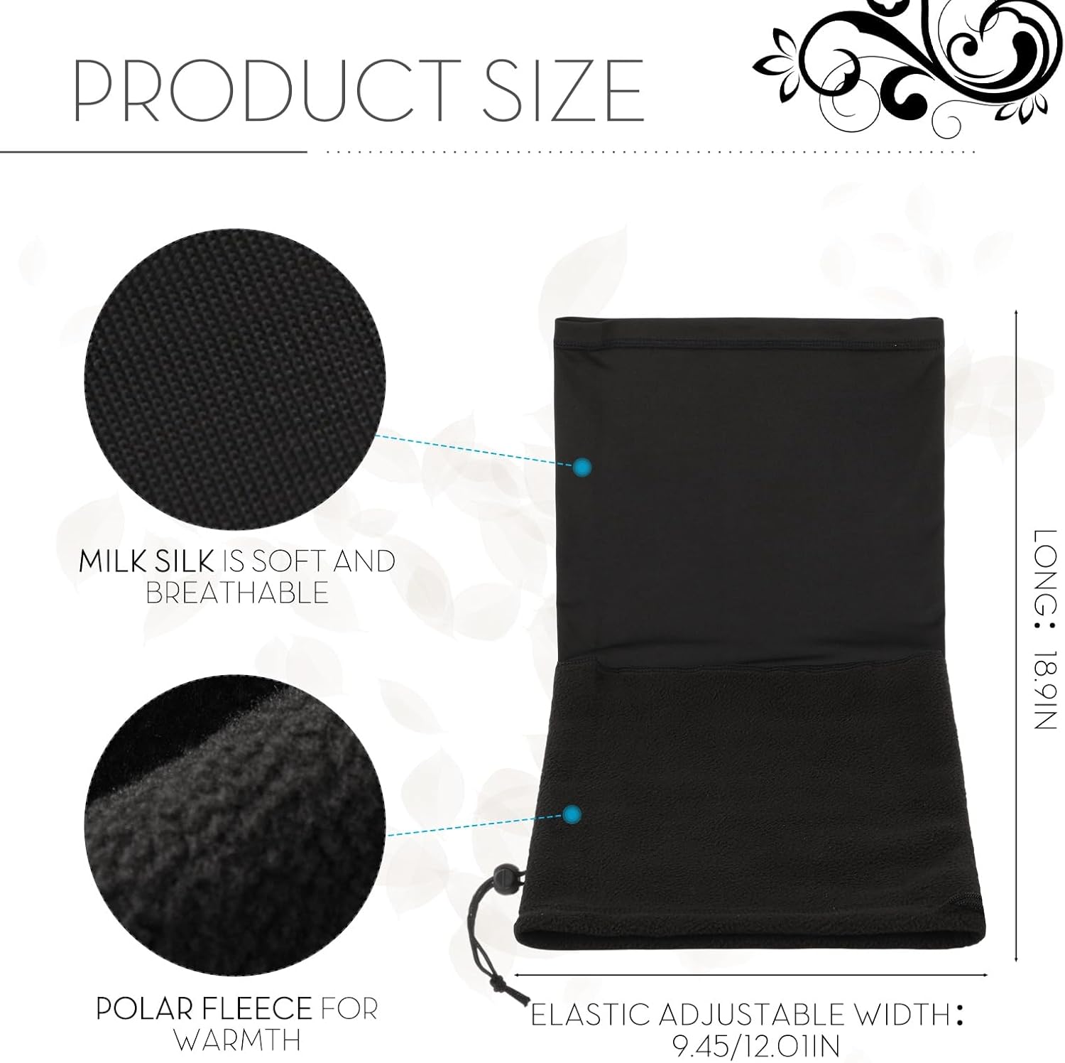 6 Pcs Winter Neck Gaiter Warmer Fleece for Men Women Adjustable Windproof Half Balaclava Thermal Neck Warmer Ski Face Mask Scarf for Cold Weather Cycling Motorcycle Sports Black - Image 2