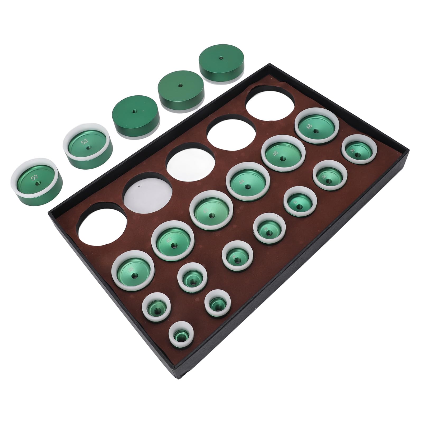 Kit de Troqueles de Prensa para Relojes, Juego de Reparación Duradero de 20 a 58 Mm para Mantenimiento de Relojes de Precisión, 20 Piezas de Metal y ABS