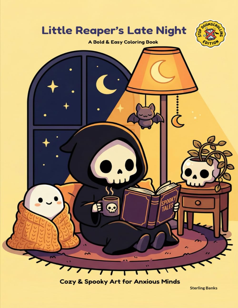 Little Reaper’s Late Night: A Bold & Easy Coloring Book: Cozy & Spooky Art for Anxious Minds