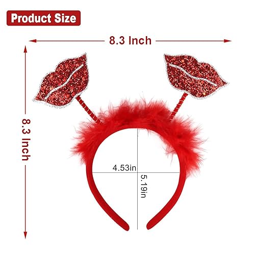 Miniatura 3 de Diademas para el día de San Valentín con purpurina para el día de San Valentín, sexy, diadema de labios para el cabello, bandas para el cabello,