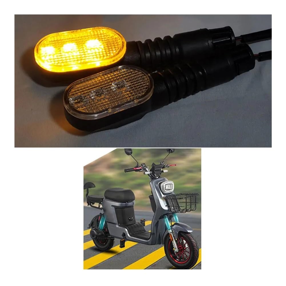 Feu arrière intégré Feu arrière de vélo 36 V/48 V/60 V/72 V, clignotant, klaxon, lampe d'avertissement extérieure pour accélérateur électrique, moto, scooter