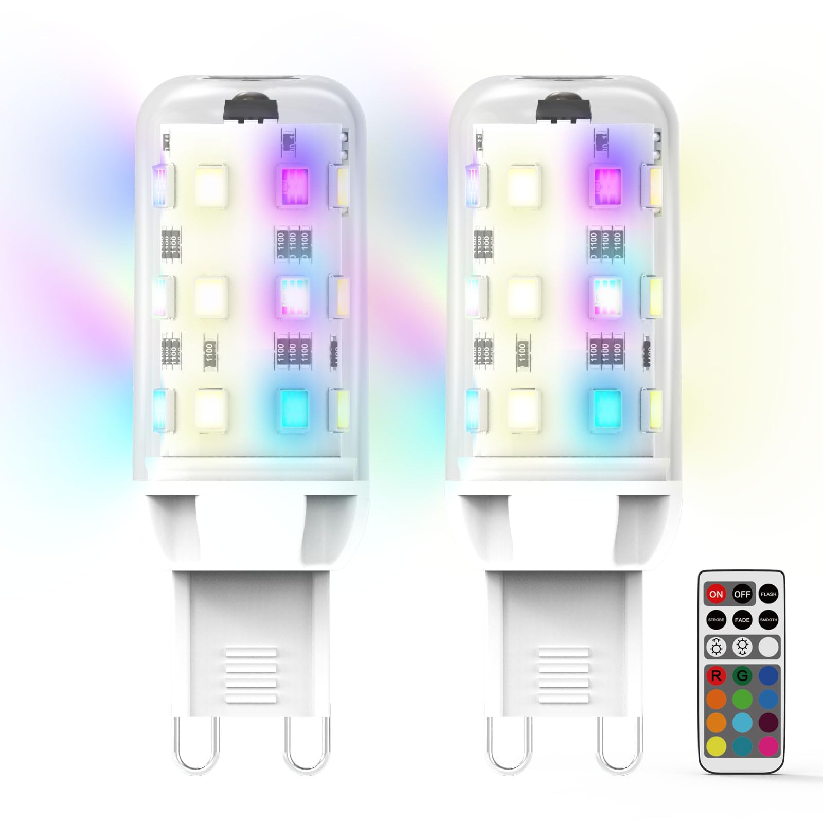 FECONN G9 Smart Lamp, Kleurveranderende Wi-Fi LED-lampen Met Muzieksynchronisatie, Compatibel Met Alexa, Google Home en Smart Life App, Dimbaar, 3-Pack