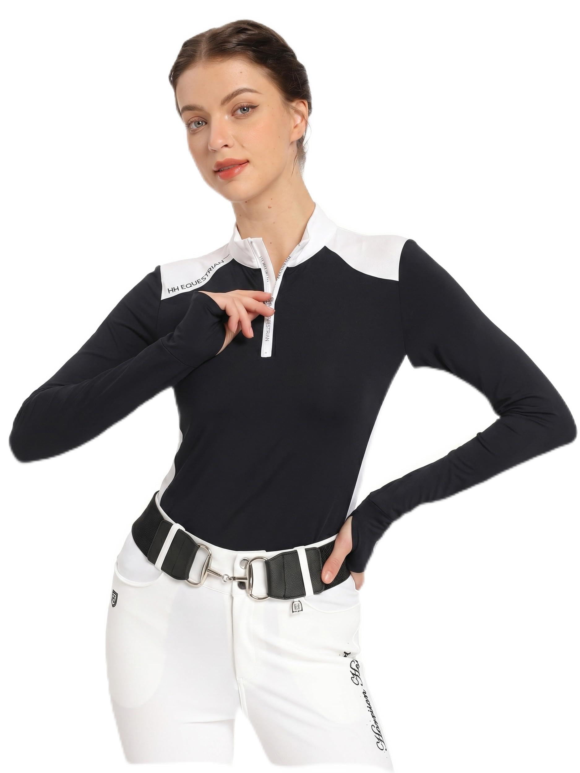 Harrison Howard Chemise d'équitation pour femme, chemise d'équitation pour femme, épaules épissées