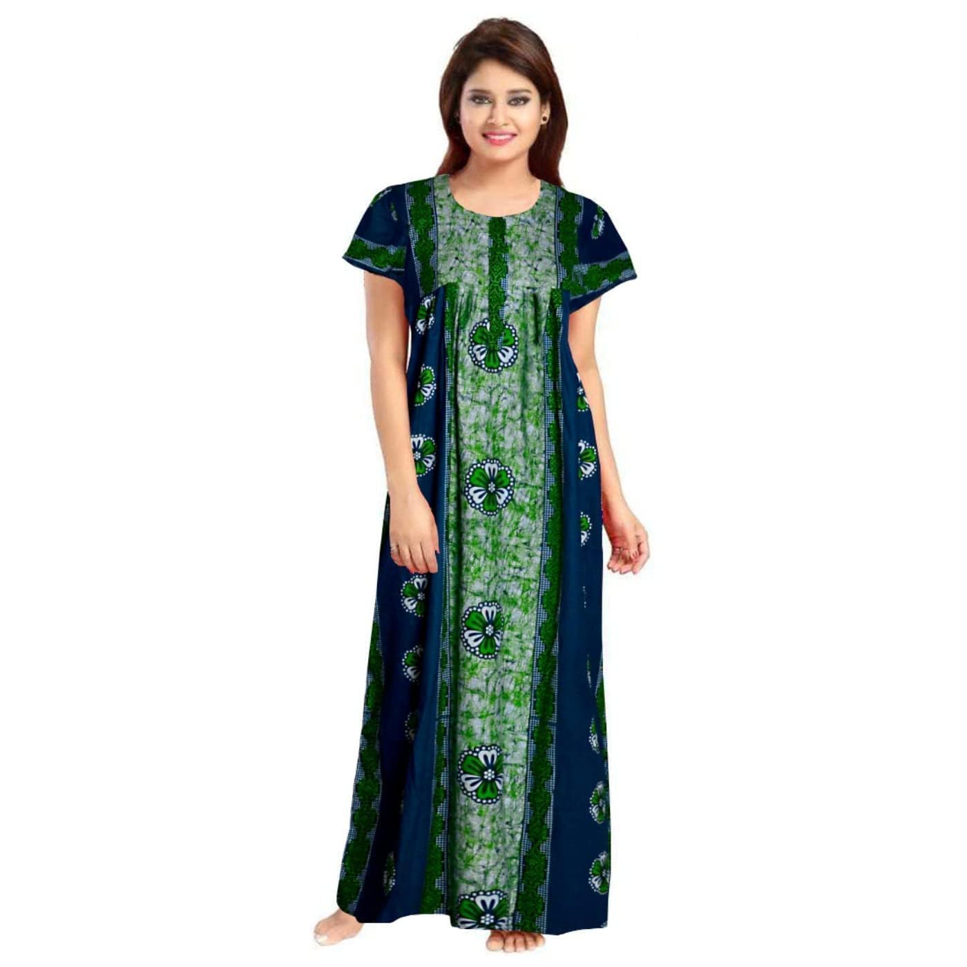 negligee Nighty for Women Cotton Printed Maxi Gown Ankle Length Nighty Night Dress Gown for Women Maxi - Free Size-picture-35
