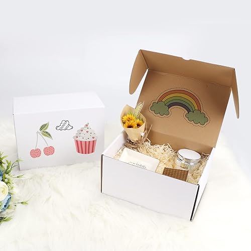 Miniatura 7 de ZBEIVAN Juego de 20 cajas de envío blancas de 10 x 7 x 5, cajas de cartón corrugado para embalar regalos de correo de pequeñas empresas