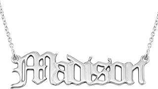 MYKA - Retro Personalized Old English Font Name Necklace In 925 Sterling Silver, 18K Gold & Rose Gold Plated - Custom Jewelry Nameplate - Dainty Christmas, Mother's Day, Xmas, Birthday Jewelry Gift For Mom, Mother, Her, Women