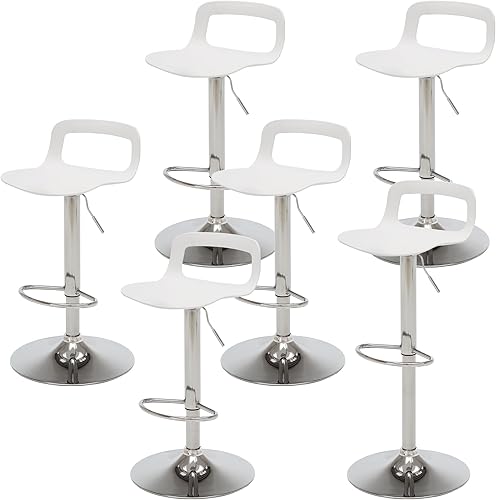 Miniatura 48 de NOBPEINT Taburete de bar giratorio ajustable con elevación de aire cromado contemporáneo, juego de 2, negro Negro -,Verde,Gris,Blanco