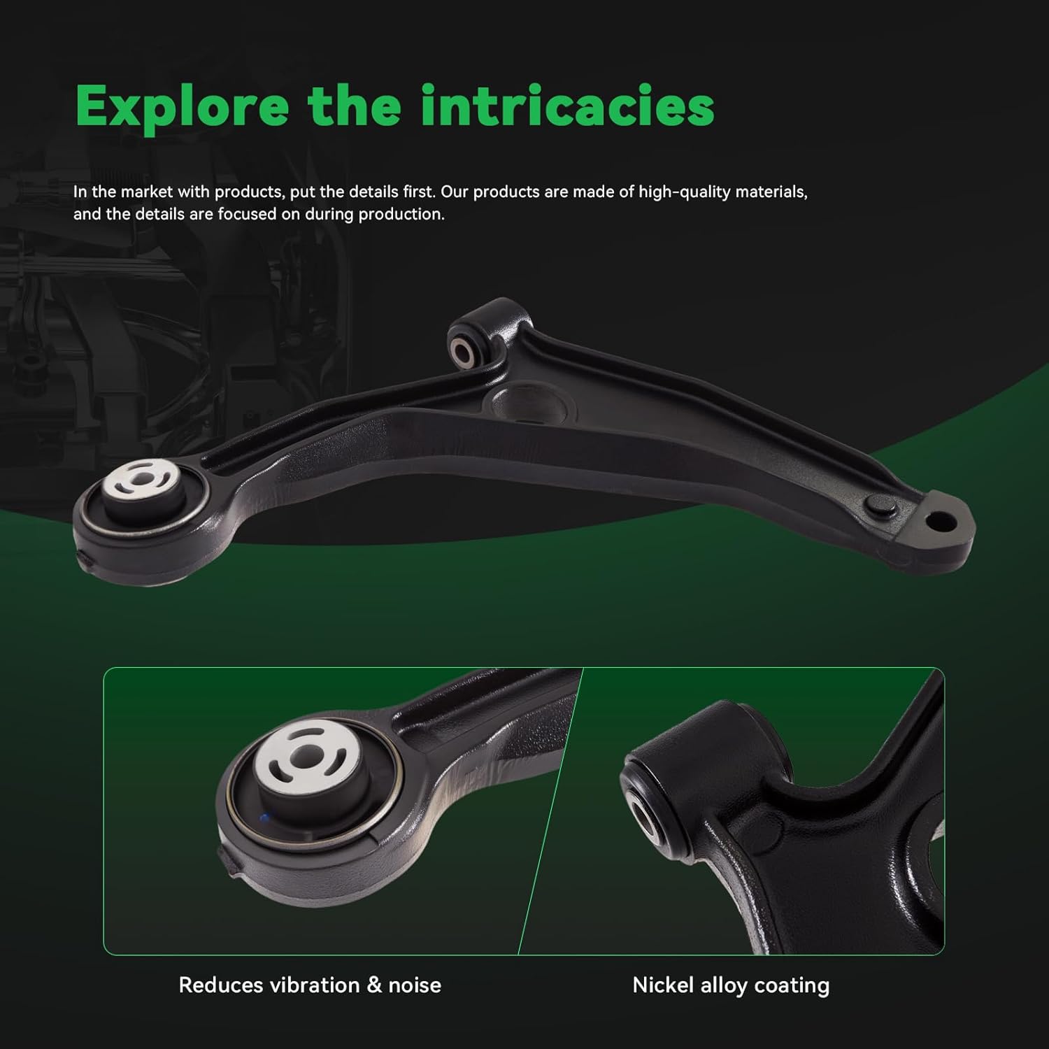 AUQDD 12Pc Front End Suspension Kit Fit For 2009-2020 Do-dge Journey, 2 Lower Control Arm 2 Ball Joint 2 Sway Bar Link 4 Outer Inner Tie Rod End 2 Boots (# K641333 K750382 EV800611 ES800408 K500120)