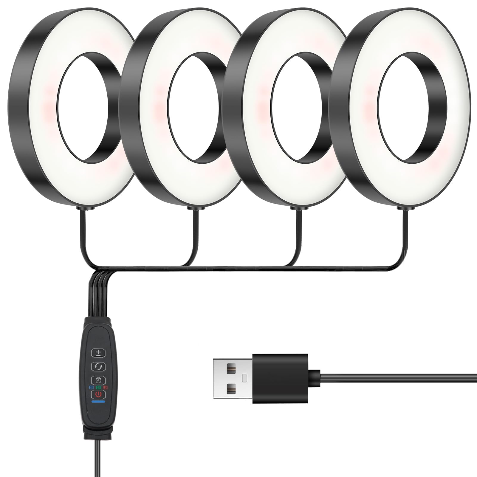 Ghshanog Ceiling Grow Lights for Indoor Plants,LED Halo Plant Light Full Spectrum, Grow Lamp with 3/9/12H Timer, 10 Brightness Levels,5V Growing Lamp Growing Lamps for Small/Large Plants