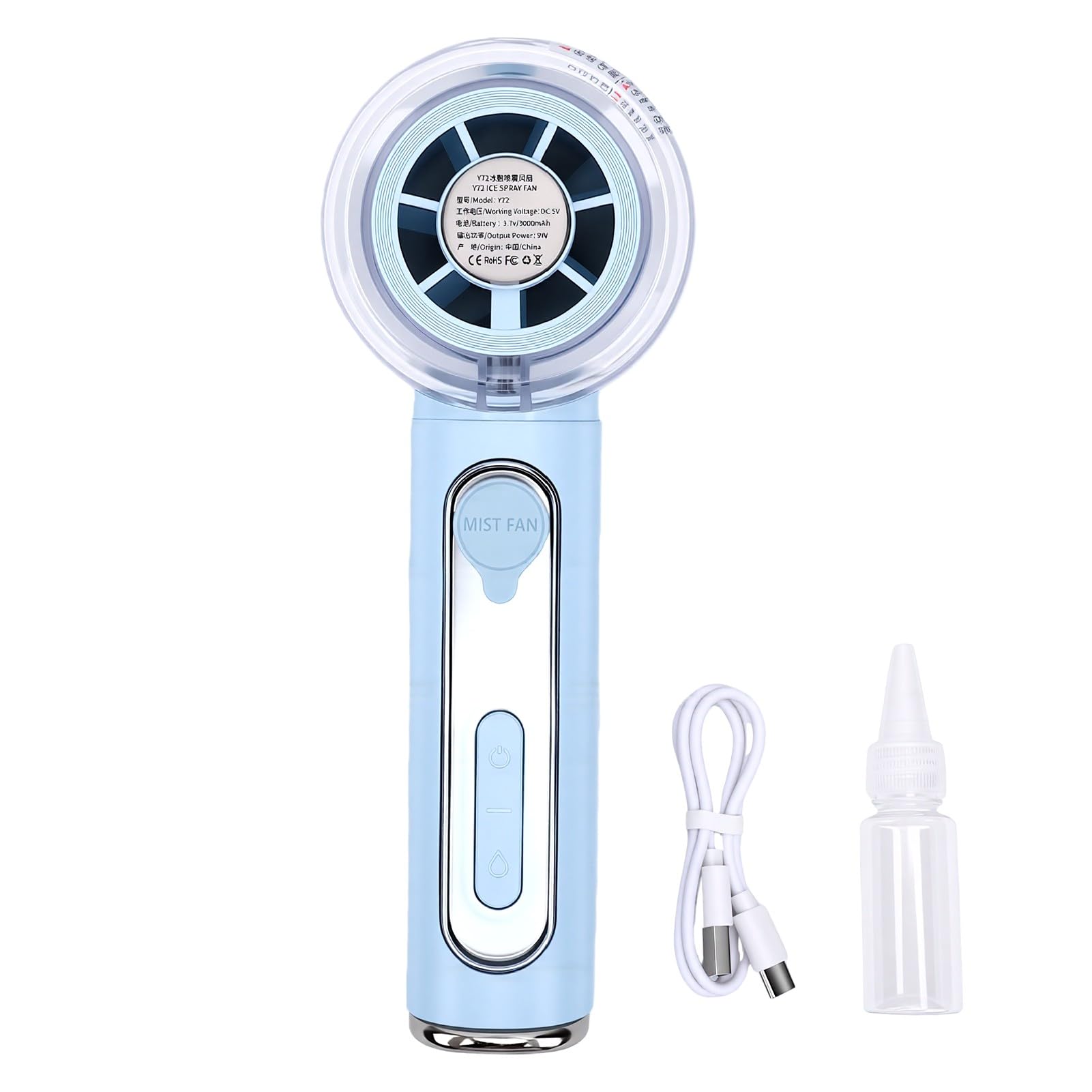 Annadue Ventilatore Nebulizzatore Portatile con 5 Velocità per Viaggio