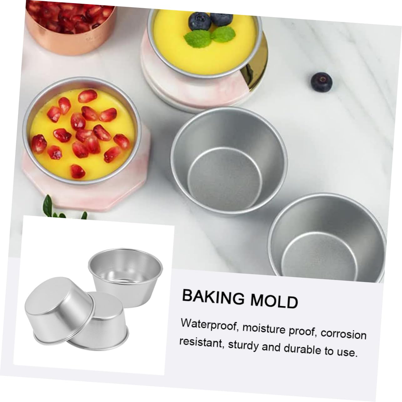 Molde para Hornear Pasteles de Acero al Carbono, 3 Piezas